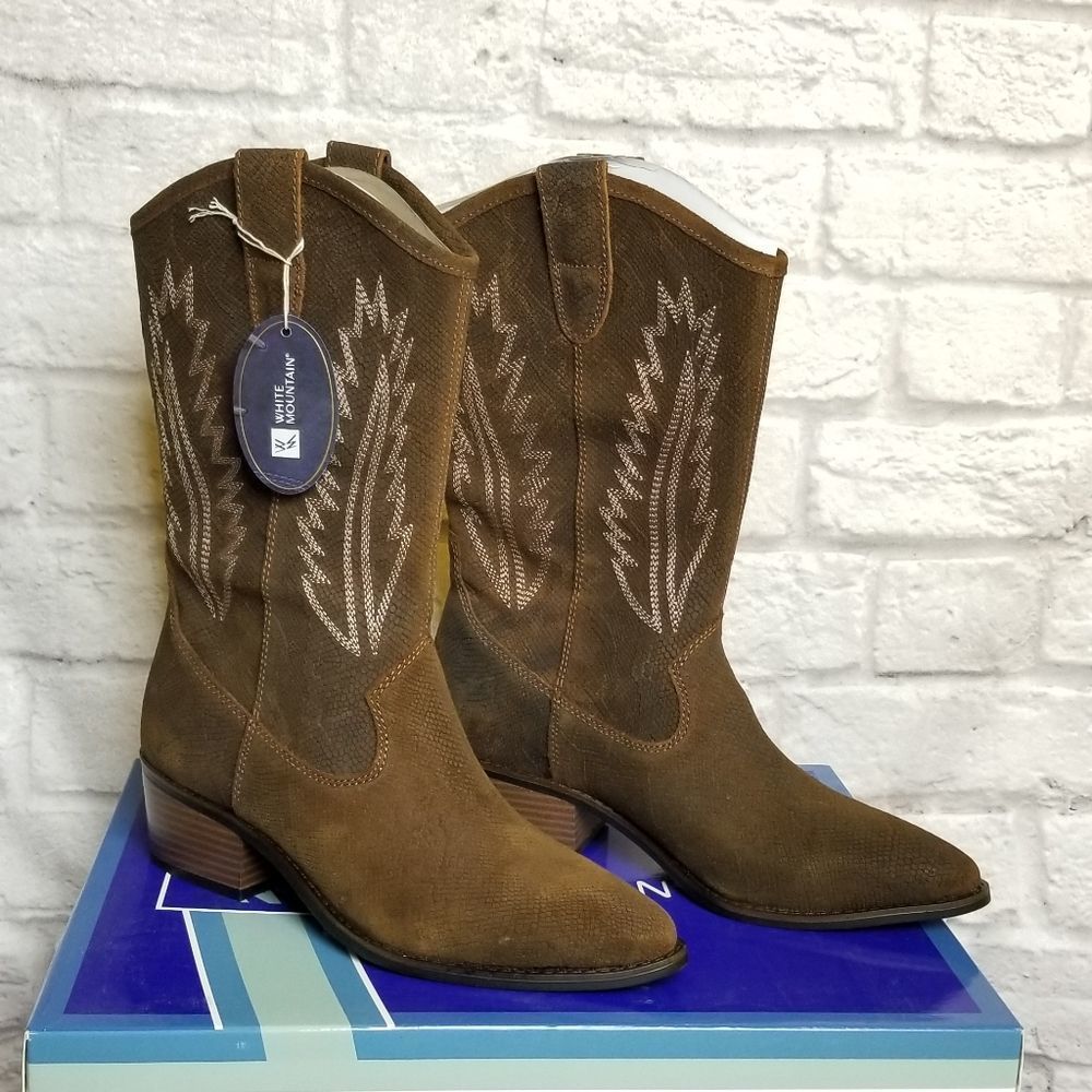 White Mountain Caraway Leather Boots Sz 9 Womens